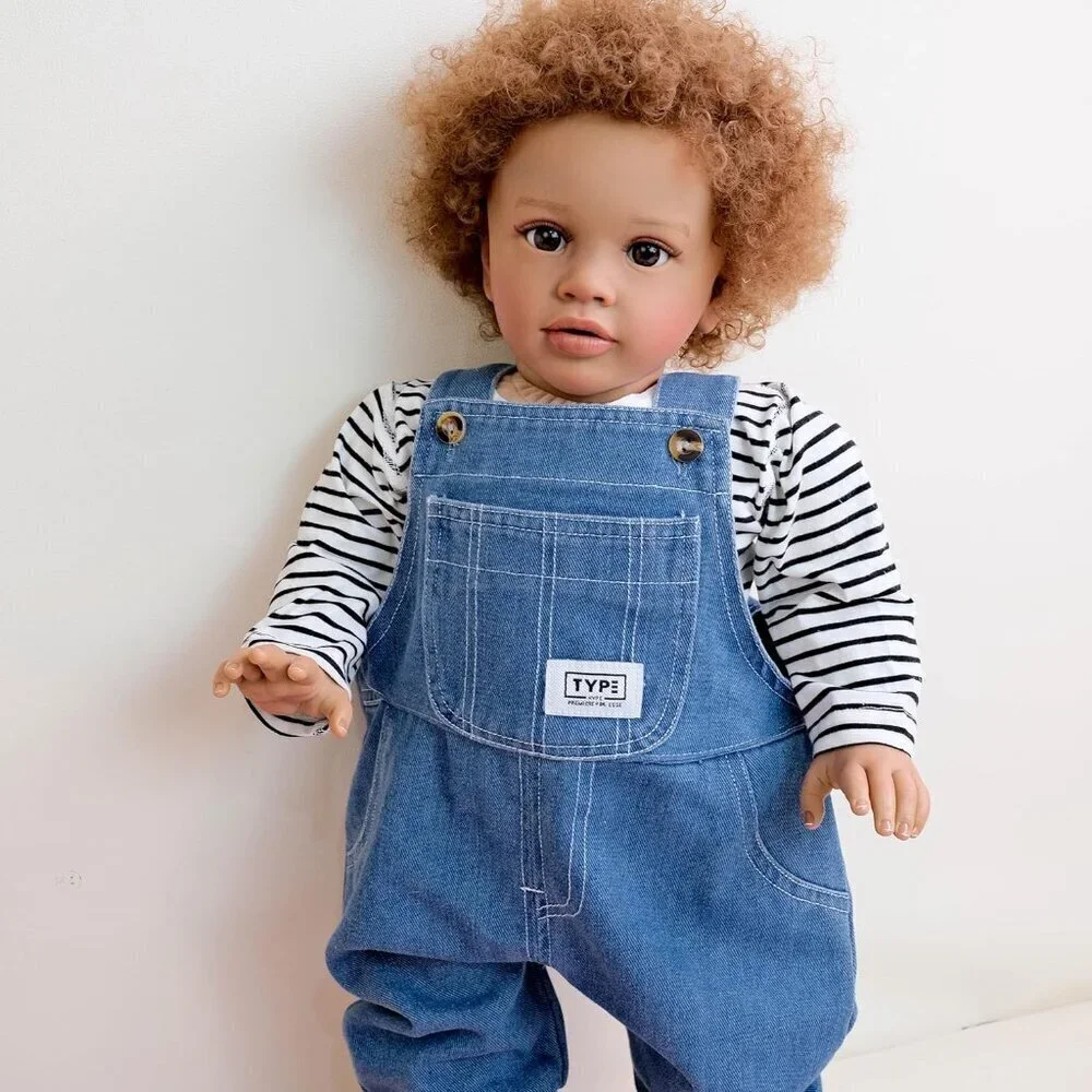 🆕26Inch African American Reborn Baby Dolls Soft Cloth Body Black Boy Pippa